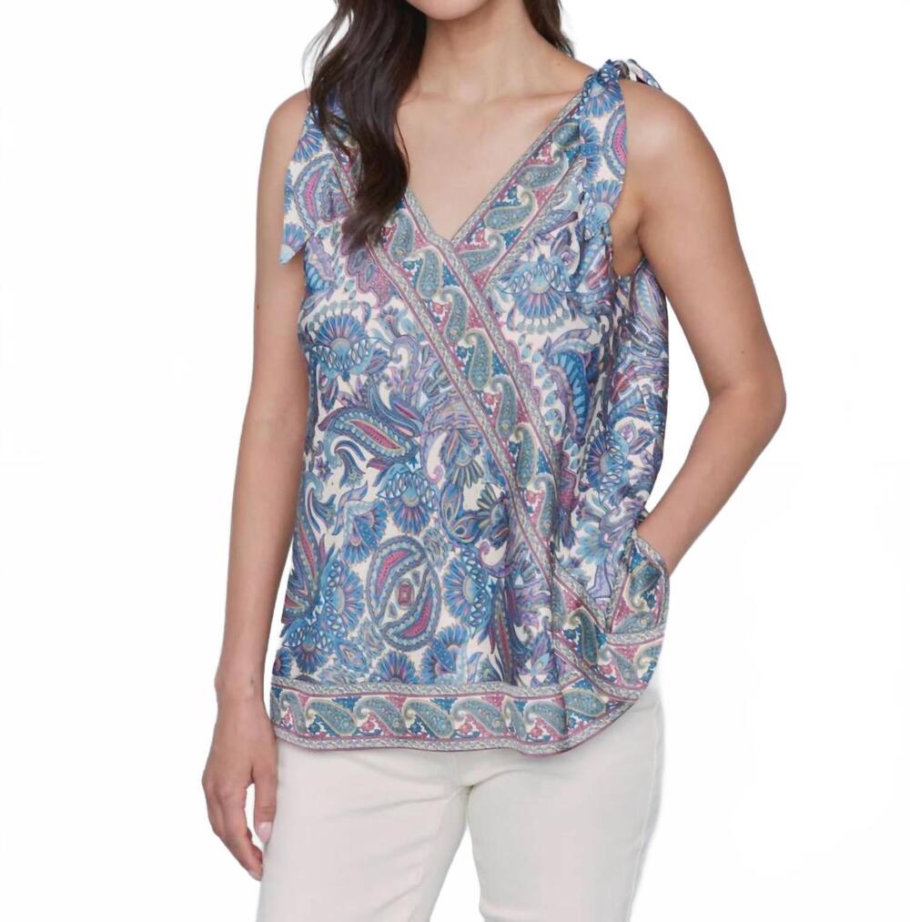 NEW CHARLIE B tie shoulder tank top in cashmere
